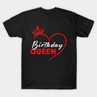 Birthday Queen  Crown Heart T-Shirt